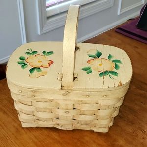 Vintage Hand Painted Basket 🧺